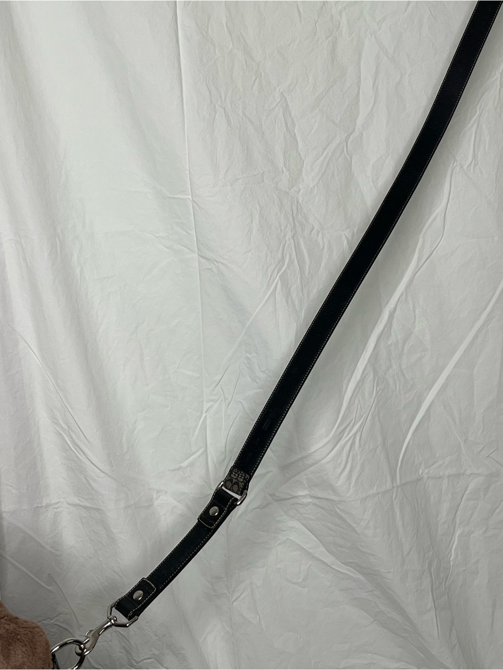 Coach Black Leather Dog Leash with Silver-Tone Hardware and Stitching - Picture 7 of 7